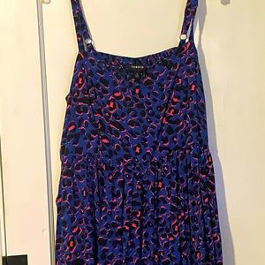 Fun Blue and Pink Animal Print Torrid Dress Size 2